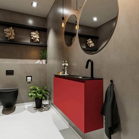 Mondiaz Ture 100cm toiletmeubel fire met wastafel urban rechts 1 kraangat