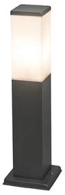 Moderne buitenlamp paal antraciet met opaal 45 cm IP44 - Malios Design, Modern E27 IP44 Buitenverlichting