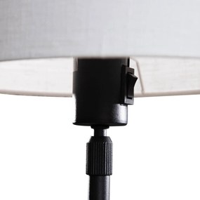 Tafellamp zwart met ovale linnen kap wit 35cm - Parte Modern E27 rond Binnenverlichting Lamp