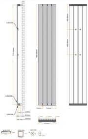 Eastbrook Deddington radiator 30x180cm 812W blauw