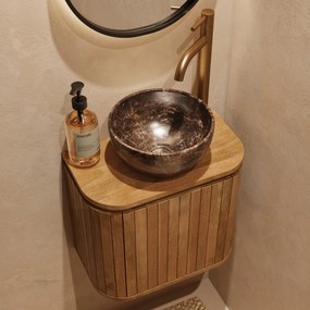 Livli Estrela toiletmeubel 40cm ribbelfront met Dark Emperador waskom
