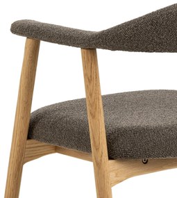 ADELE bruin taupe (monza 40) / frame natuurlijk eiken - HOUTEN STOEL VOOR WOONKAMER EETKAMER KEUKEN RETRO