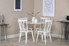 Jörn Eetkamerstoel - Fredrik - Wit - Rubberhout - Jörn