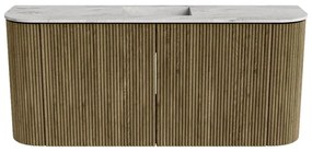 Mondiaz Joya DLux 95cm toiletmeubel ronding links/rechts dusk met wastafel faye midden 1 kraangat glace