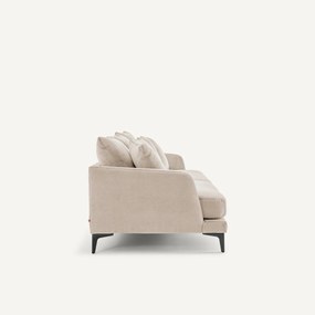 3- of 4-zitsbank in stone-kleurig fluweel, MODERNISTE, ontwerp van Emmanuel Gallina