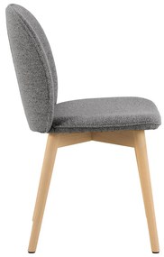 Eetkamerstoel Met Houten Poten Grijs Boucle