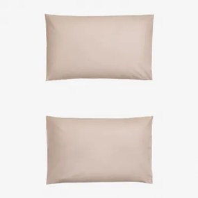 Pack Van 2 Kussenslopen Van 180-draads Perkal Katoen Lesia Licht Make Up & 50 X 75 Cm - Sklum