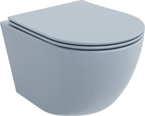 Mexen Lena wc-pot Rimless met slim langzaam vallende zitting, duroplast, grijs-blauw mat - 30224069