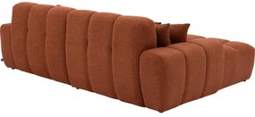 Goossens Excellent Bank Kubus - 30 X 30 Cm Stiksel oranje, stof, 1,5-zits, modern design met chaise longue links
