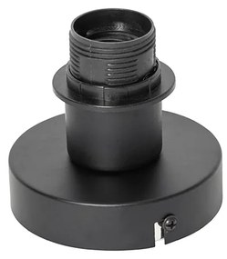 Landelijke plafond en wandlamp zwart met rotan 30 cm - Kata