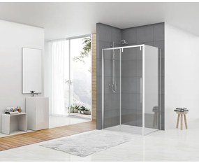 Van Rijn Products ST06 Softclose schuifdeur - 118.5x200cm - helder glas - dikte 8mm - tbv hoekcabine - incl. greep - chroom ST06350120