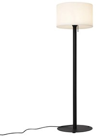 Moderne buiten vloerlamp zwart met witte kap IP44 - Mississippi Modern E27 IP44 Buitenverlichting rond