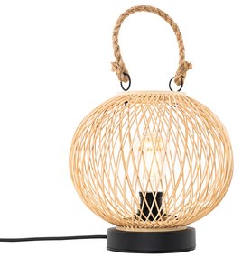 Landelijke buiten tafellamp rotan - Calamus