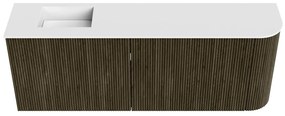 Mondiaz Joya 110cm toiletmeubel ronding rechts shadow met wastafel faye links zonder kraangat talc