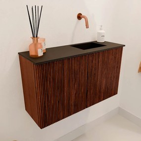 Mondiaz Joya 70cm toiletmeubel ruby met wastafel faye rechts zonder kraangat urban