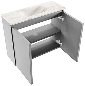 Mondiaz Ture DLux toiletmeubel 60cm plata met wastafel frappe midden met kraangat