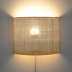 Wandlamp in gevlochten rotan, Dolkie