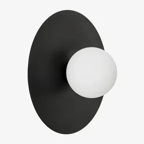 Wandlamp In Ijzer En Glas Anine Zwart & Ø30 Cm - Sklum