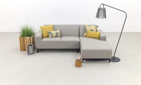 Boavista Sunbrella loungebank chaise longue - Nature Grey - 2-delig - links