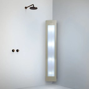 Sunshower Round Plus Large Sand White infraroodlamp en UV 33x185x10cm hoekopbouw