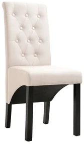 vidaXL Eetkamerstoelen 6 st stof crème