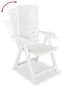 vidaXL Tuinstoelen 2 st verstelbaar kunststof wit