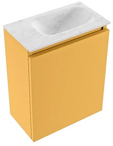 Mondiaz Ture DLux toiletmeubel 40cm ocher met wastafel opalo rechts met kraangat