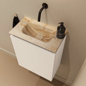 Mondiaz Ture DLux toiletmeubel 40cm talc met wastafel frappe midden zonder kraangat