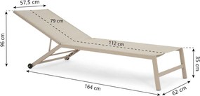 Lifestyle Garden Furniture Lento Ligbed Verstelbaar Textileen Zand/Beige