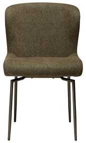 Dan-Form Glam Swivel Draaibare Eetkamerstoel Boucle Dark Olive Groen