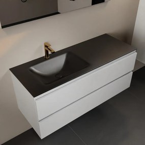 Mondiaz Aivy badmeubel 120cm talc met wastafel solid surface urban links 1 kraangat en spiegel