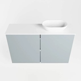 Mondiaz Fowy toiletmeubel 80cm clay met witte waskom rechts en kraangat