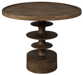 Dutchbone Cath Walnut Ronde Salontafel Walnoot - 66 X 66cm.
