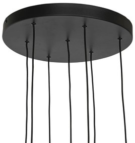 Design hanglamp zwart rond 7-lichts - Tuba