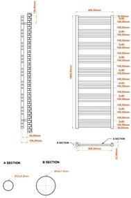 Eastbrook Corinium handdoekradiator 60x180cm 1058W zwart mat