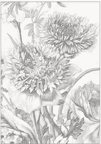Vliesbehang Engraved Flowers