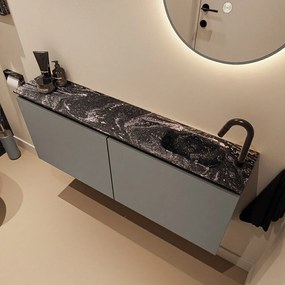 Mondiaz Ture DLux toiletmeubel 120cm smoke met wastafel lava rechts met kraangat