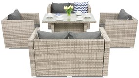 Roma Apetito 6 Tuinpunt technorattan tuinmeubelen grijs