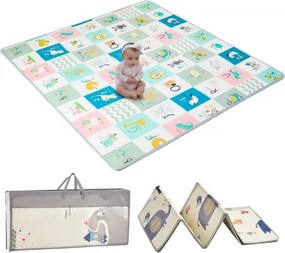 VEVOR Baby Speelmat, 180 x 200 cm, Extra Grote Kruipmat, Antislip Eendelig Schuim Baby Speelmat, Opvouwbare Omkeerbare Vloermat met Reistas, Waterdichte Activiteiten Speelmat voor Baby's, Peuters