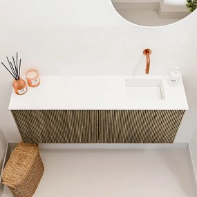 Mondiaz Joya 100cm toiletmeubel dusk met wastafel faye rechts zonder kraangat talc