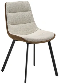 IDA Creme Bruin (stof Monza 90/Preston 22) - MODERNE GESTOFFEERDE STOEL VOOR WOONKAMER/EETKAMER LOFT