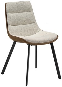 IDA Creme Bruin (stof Monza 90/Preston 22) - MODERNE GESTOFFEERDE STOEL VOOR WOONKAMER/EETKAMER LOFT