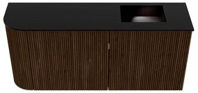 Mondiaz Joya 90cm toiletmeubel ronding links walnut met wastafel faye rechts 1 kraangat urban