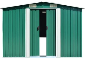 vidaXL Tuinschuur 257x489x181 cm metaal groen