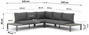 Hoek loungeset 5 personen Aluminium/polywood Grijs  Domani Furniture La Festa