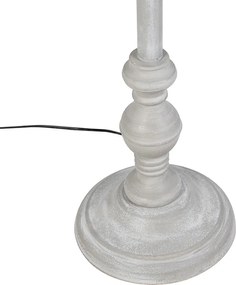 Landelijke vloerlamp grijs met zwarte linnen kap - Classico