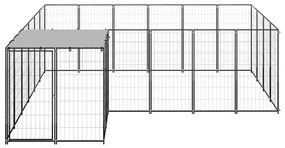 vidaXL Hondenkennel 8,47 m² staal zwart