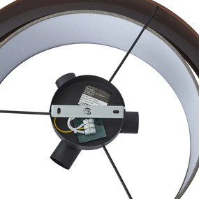 Moderne plafonnière donker brons met taupe 50cm 3-lichts - Drum Duo