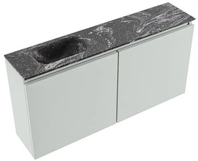 Mondiaz Ture DLux toiletmeubel 100cm greey met wastafel lava links met kraangat