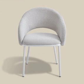 Moderne Stoel Beige Met Ronde Rugleuning